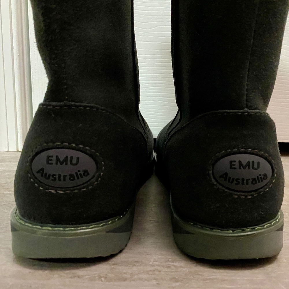 Ladies Emu Australia Gravelly Waterproof Suede Sheepskin Boots Gray Size10 New - Picture 14 of 16